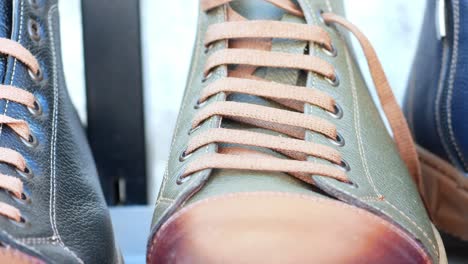 close-up of lace-up shoes