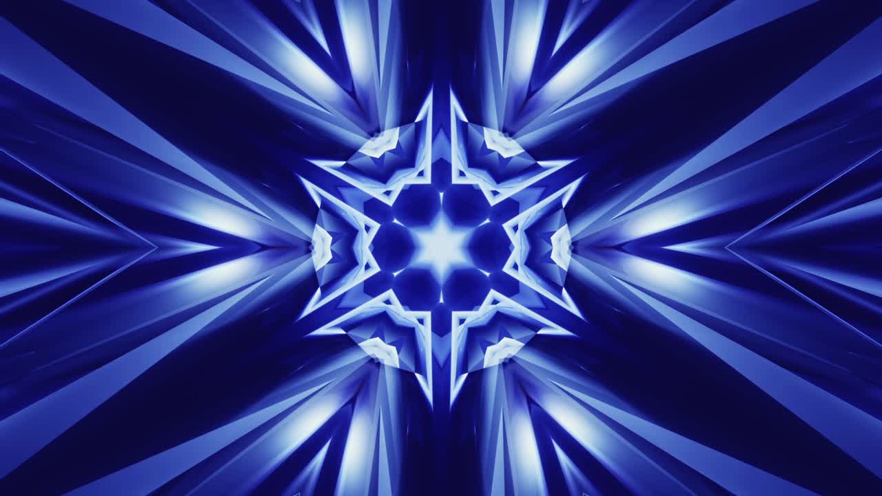 Blue Geometric Kaleidoscope Pattern