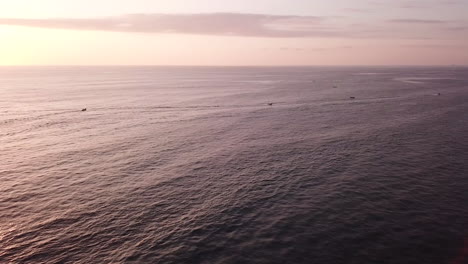 The-Stunning-Scenery-Of-A-Calm-Sea-In-Olon-Beach,-Ecuador-During-Golden-Hours---Aerial-Shot