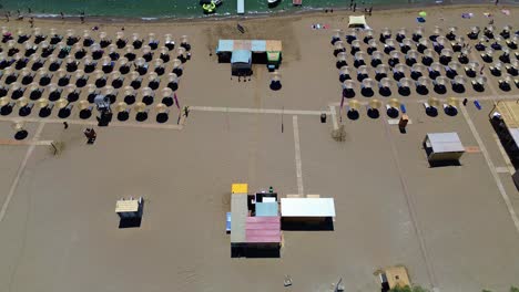 tsambika beach in faliraki, rhodes in greece filmed with the drone from above with mediterranean sea in the summer holiday