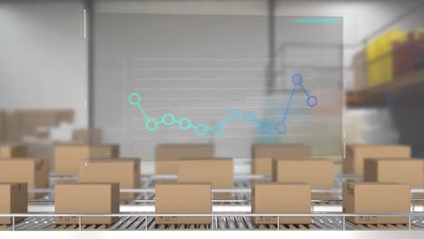 parcels on conveyor belts with data processing