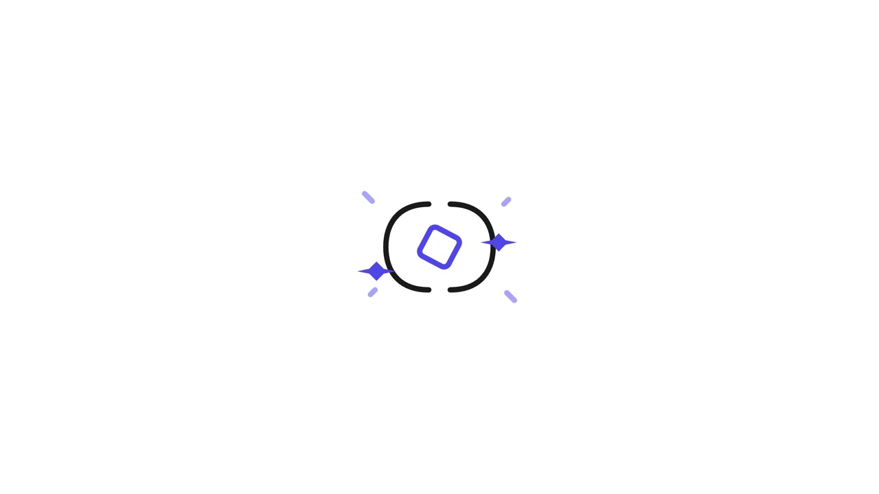 Icona quadrata minimalista animata con effetto scintillio