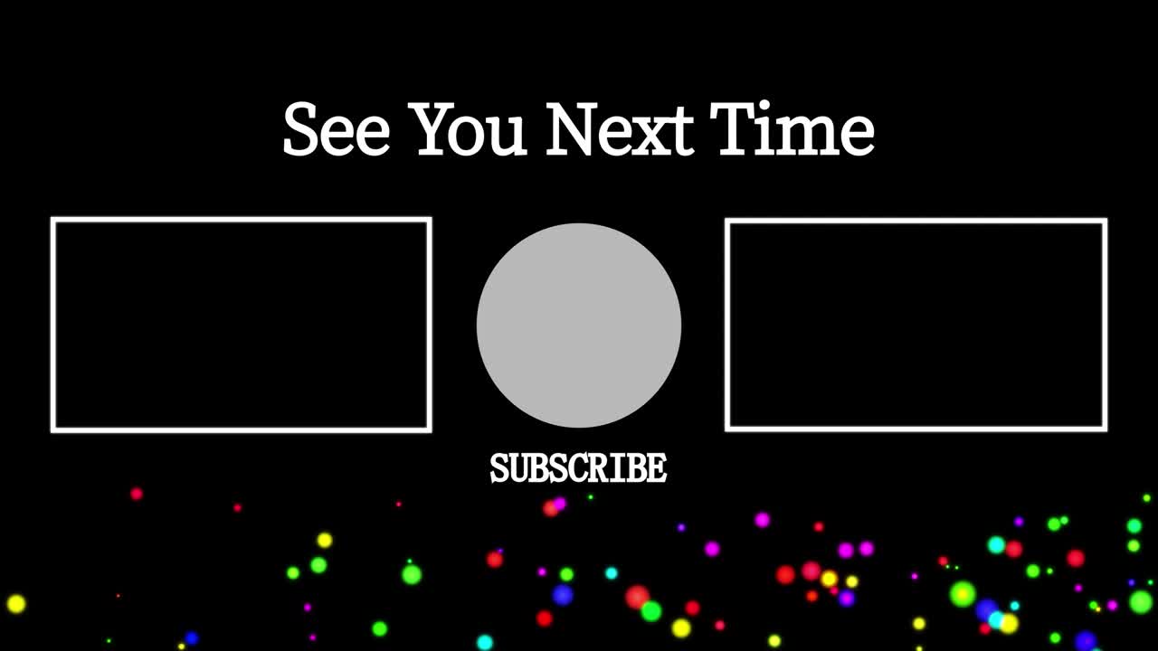 다채로운 공 구 끝 카드 끝 화면 모션 그래픽