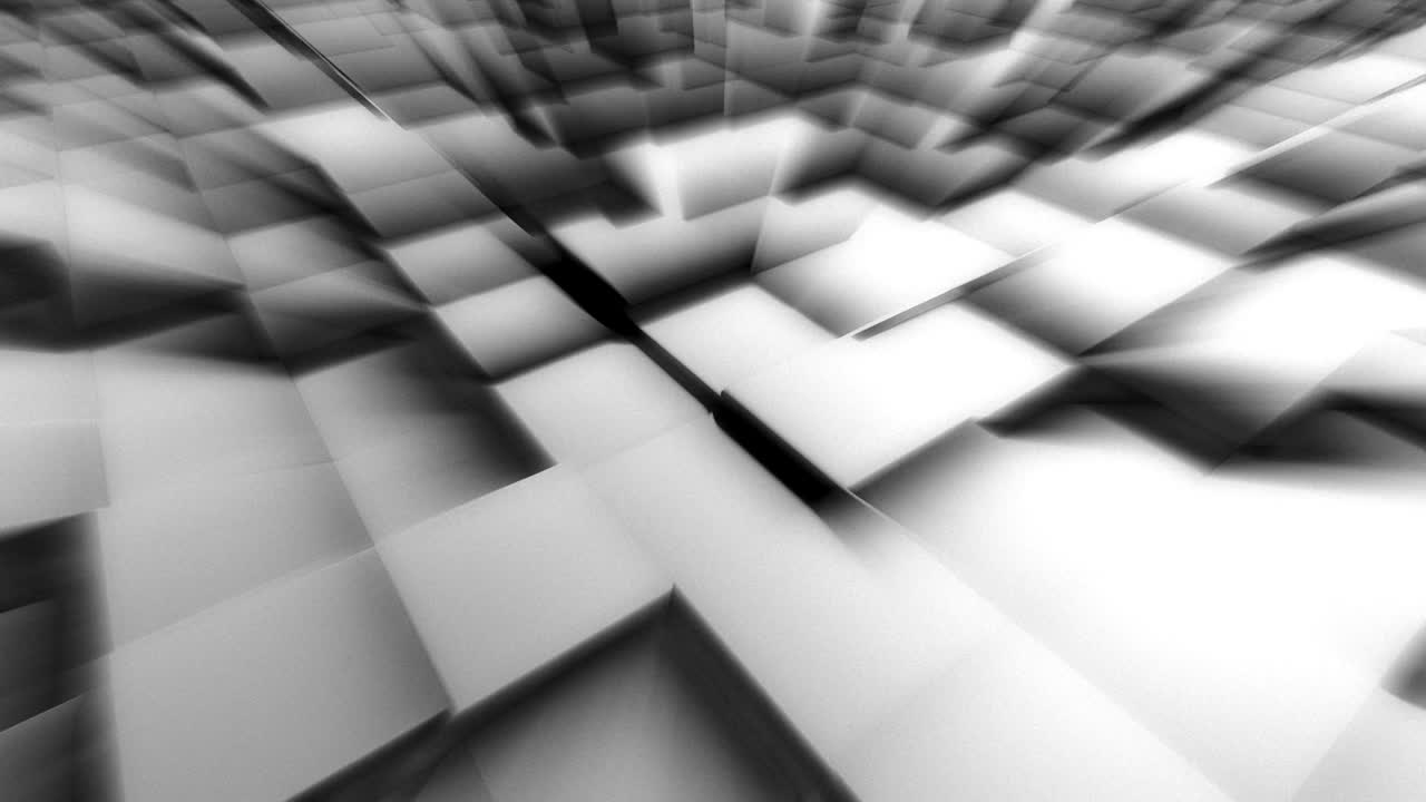 Elegant white looped Background with animated 3d Tiles Cubes and light ray, 4k - View 03