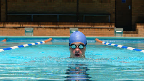 male swimmer swimming inside pool 4k