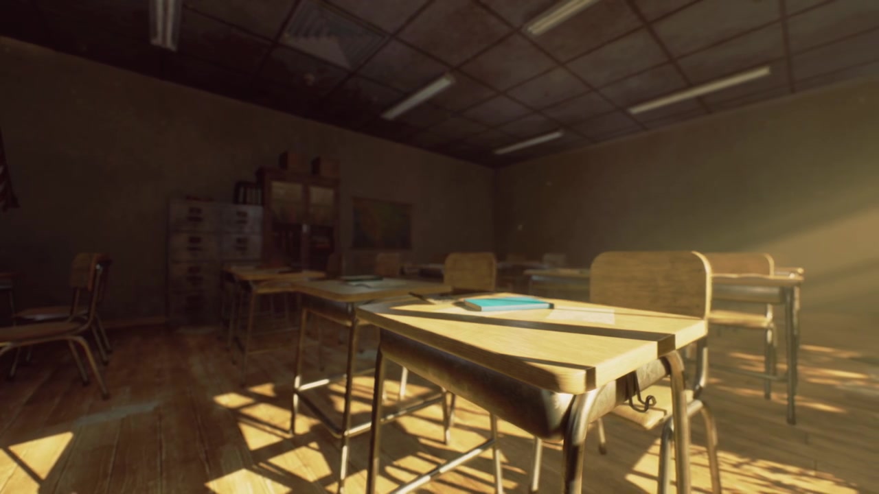 Warm educational environment illuminated by gentle morning light