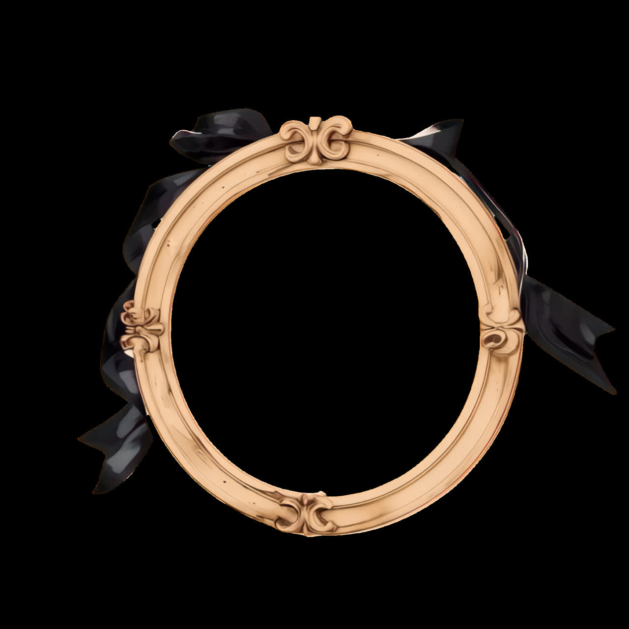 Cornice ovale elegante con nastro