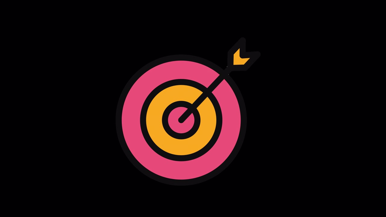 Animated Arrow Hits Bullseye After Missing Target