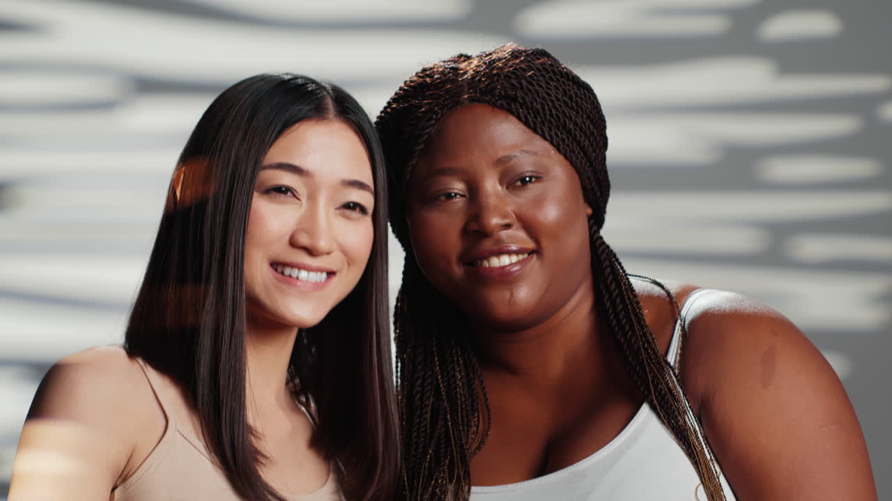 Diverse group of smiling women