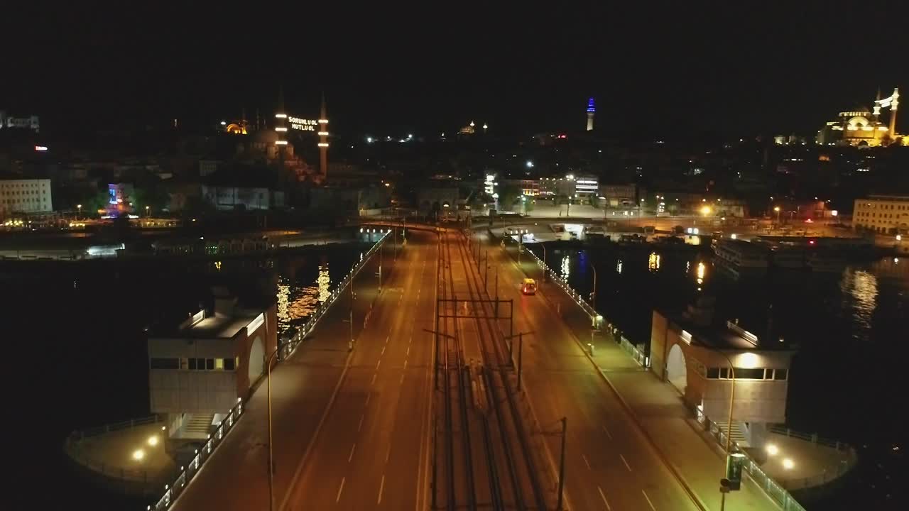 이스탄불 갈라타 다리 지역 드론 영상