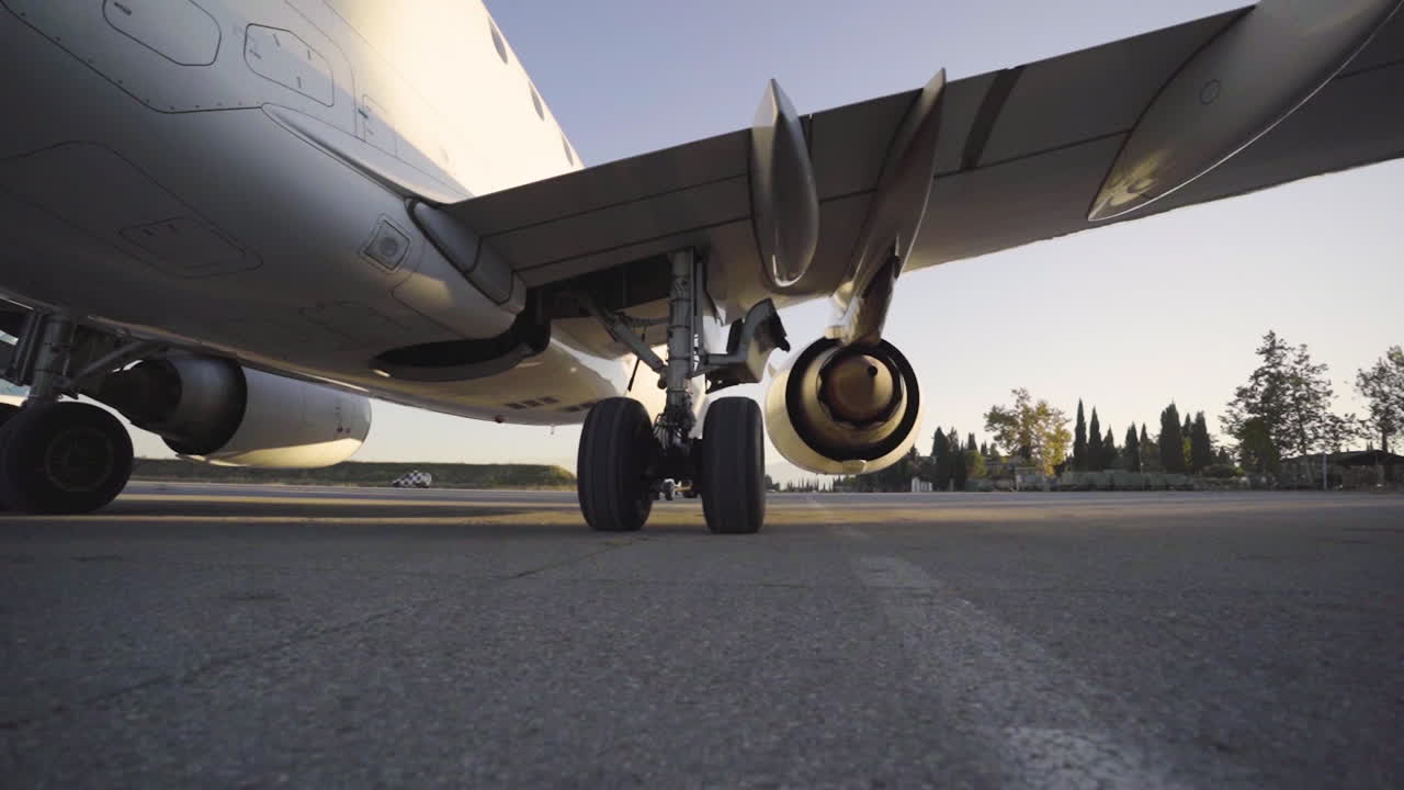 avión en la pista de aterrizaje