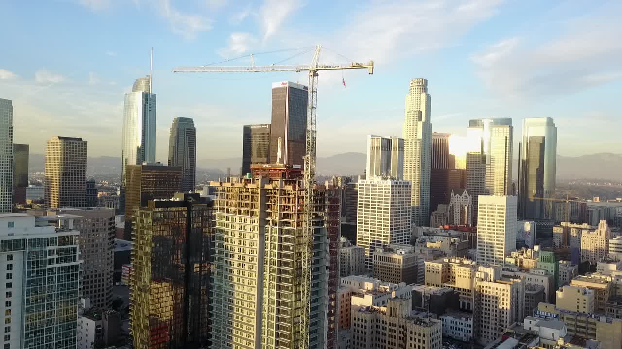 vista aérea de la ciudad del centro de los ángeles