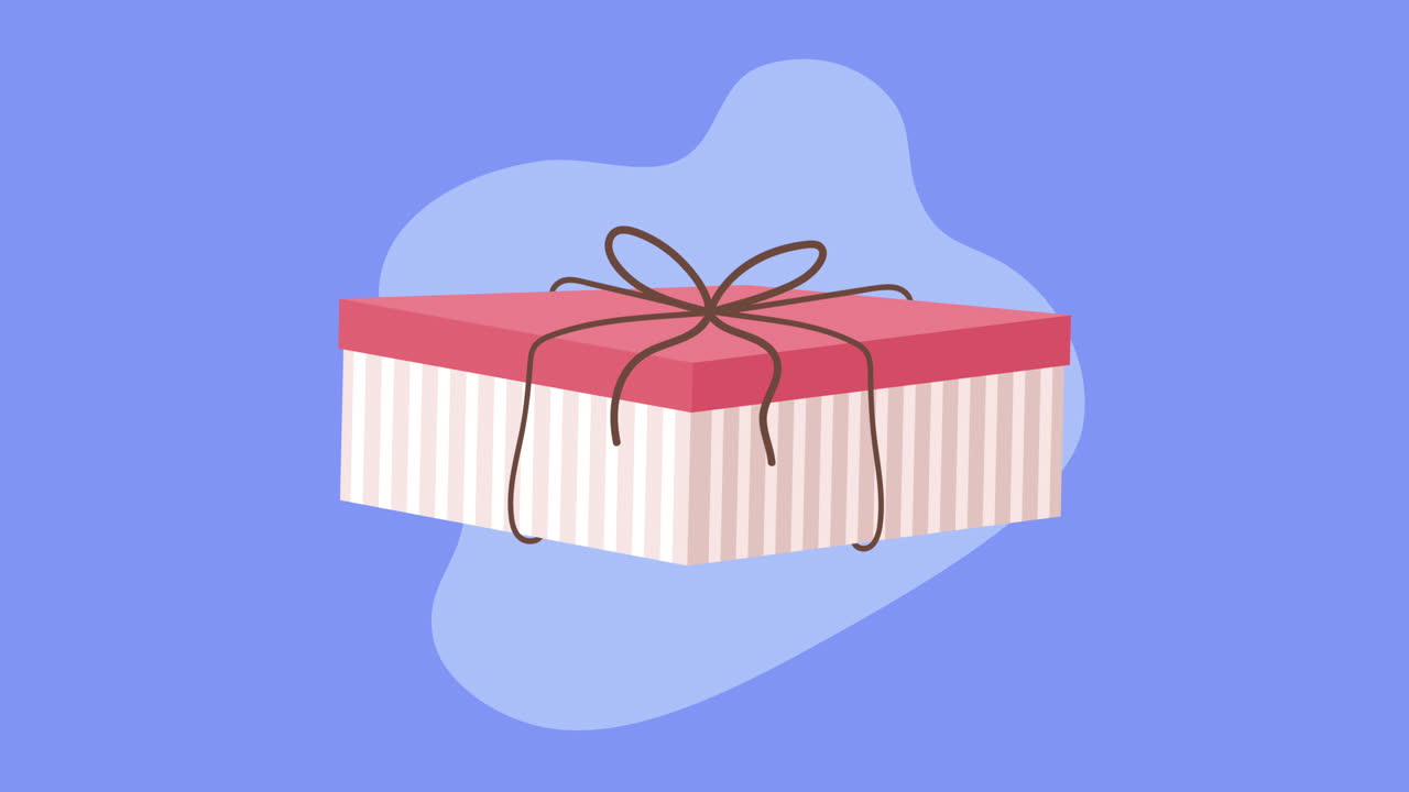 caja de regalo de rayas rosas y blancas