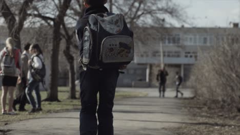 students walking to school