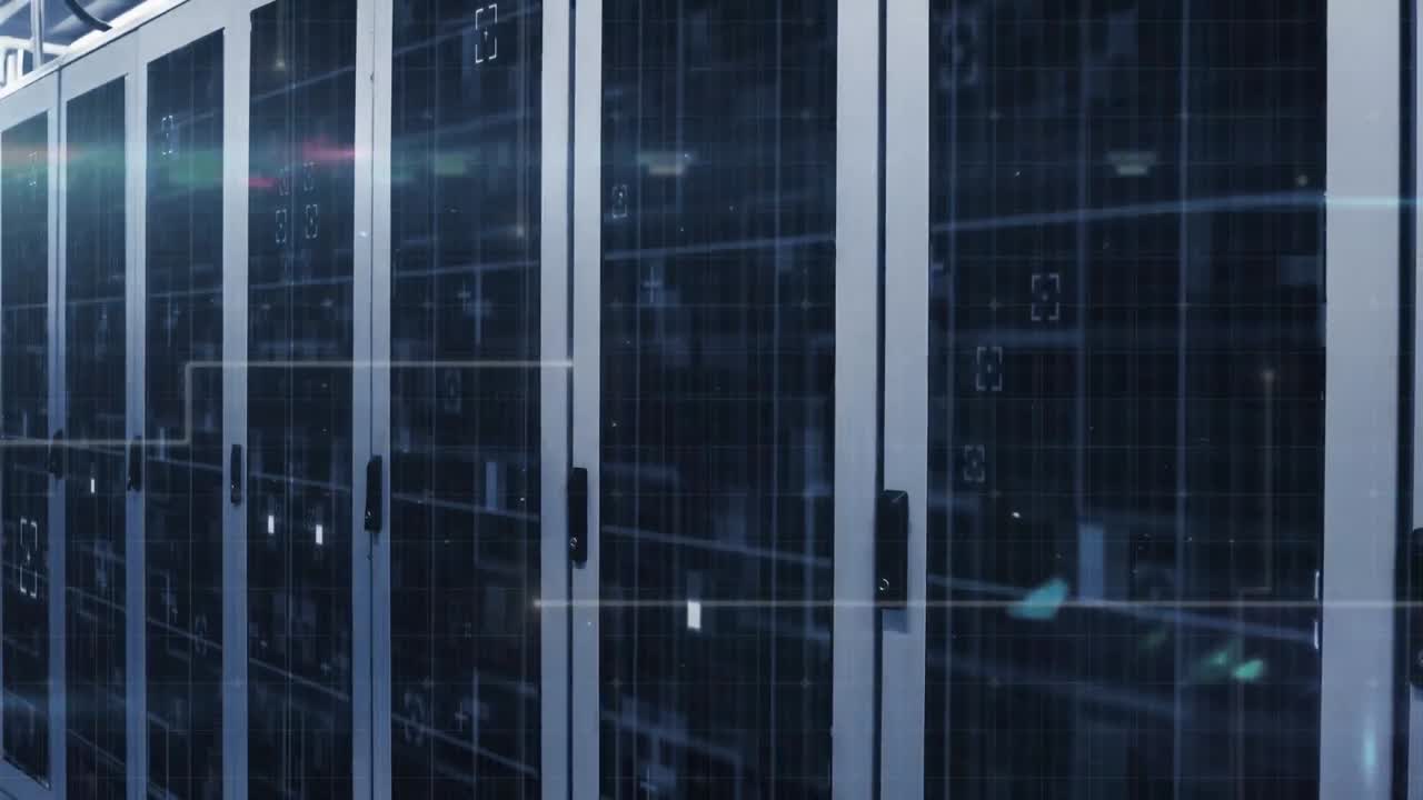 Animation of lights and dust over servers