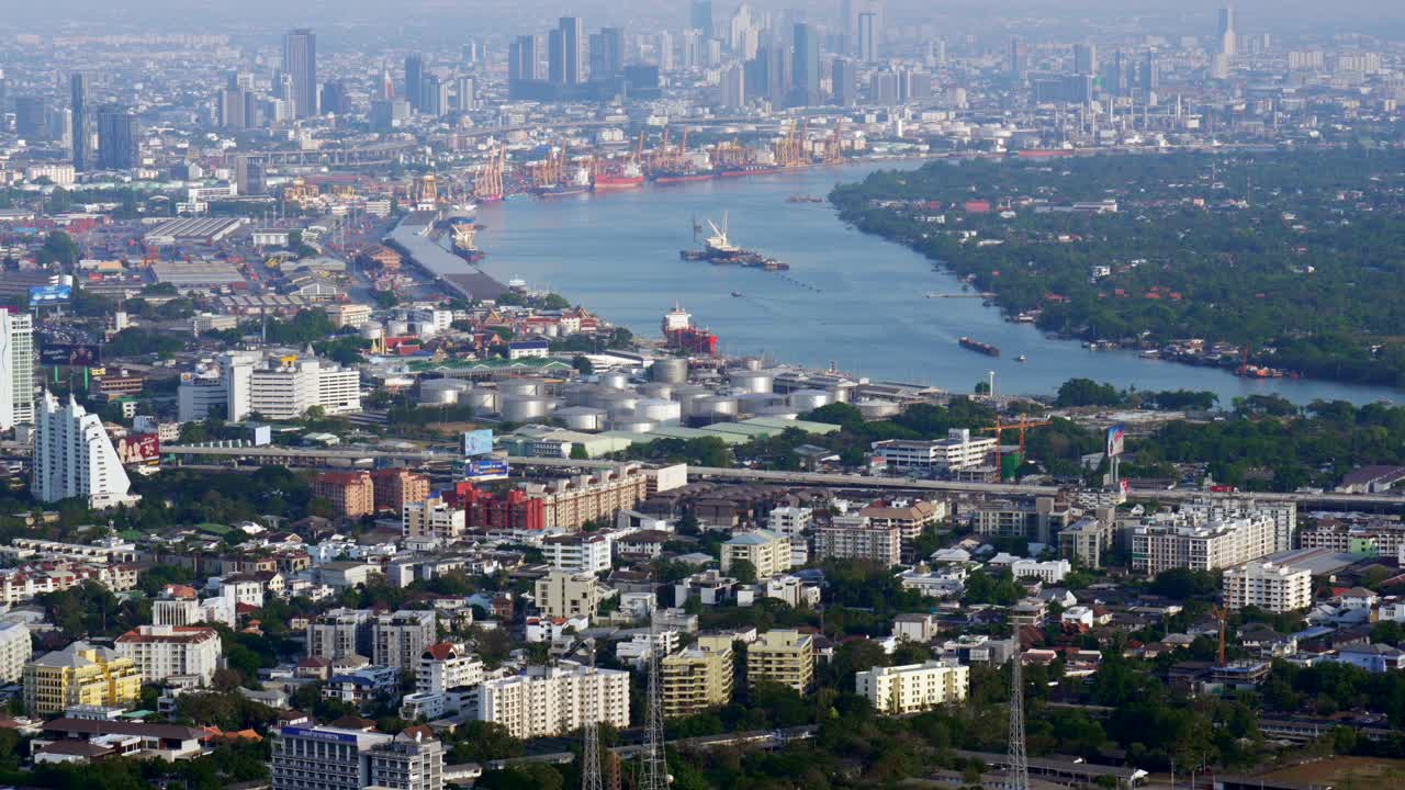 차오 강 방콕 시암 태국 킹 타워 마하나 콘에서 정적 샷보기