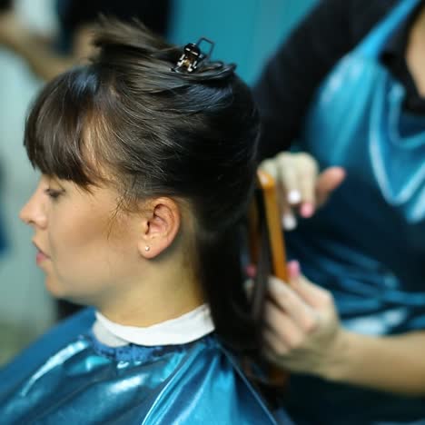 peluquero profesional cortando el cabello
