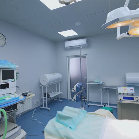 operation room with modern equipment. empty operating room no people in hospital with modern equipment