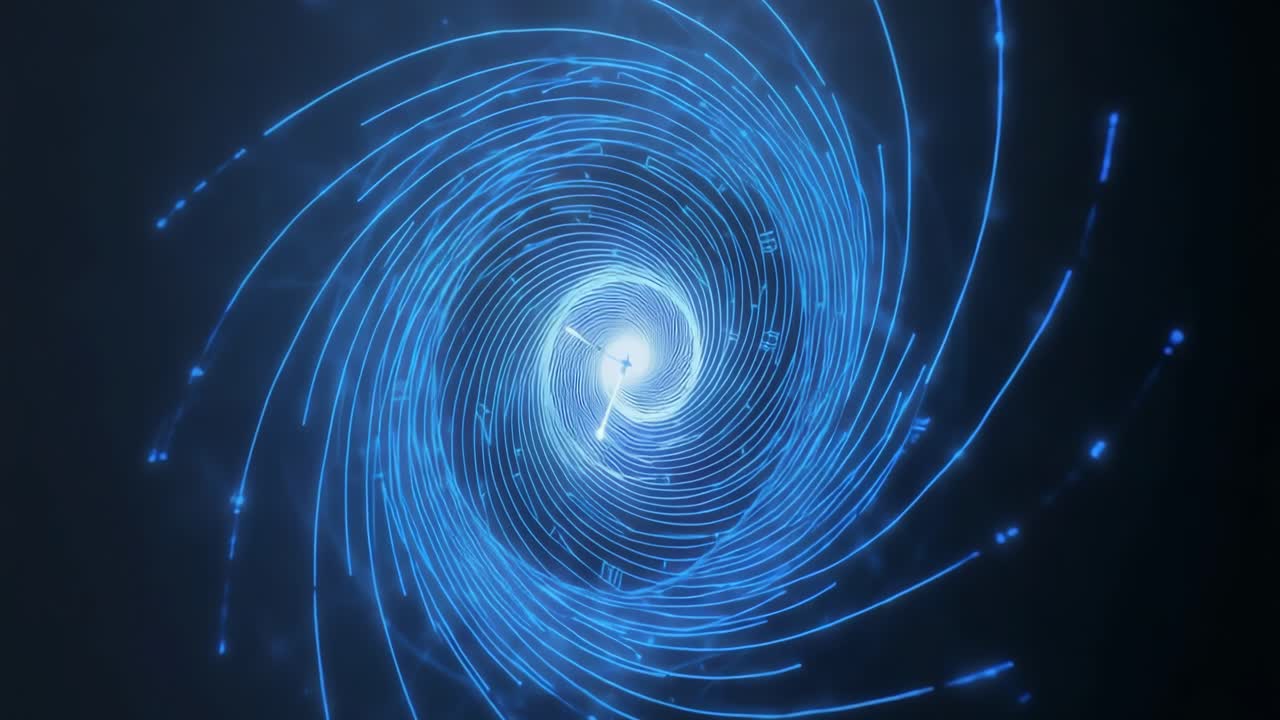 추상적인 파란색 나선형 터널