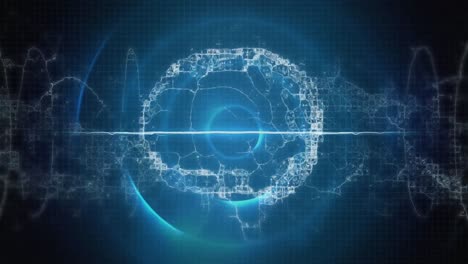 animation of human brain over blue circles