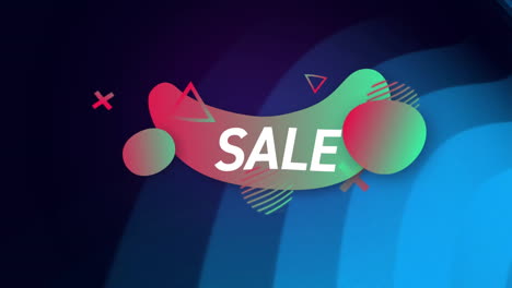 animation of sale text over pattern background