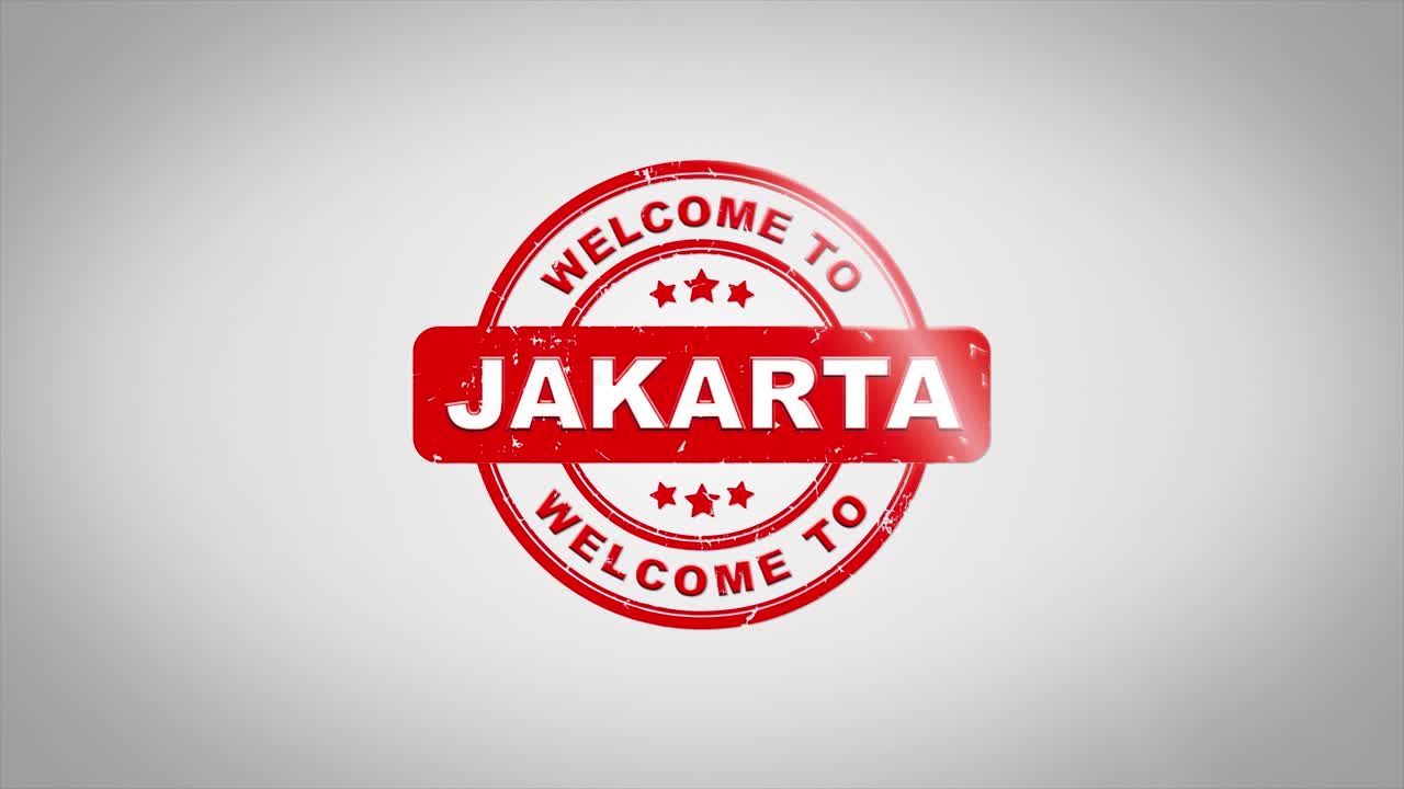 자카르타에 오신 것을 환영합니다 - 우표 그래픽 디자인