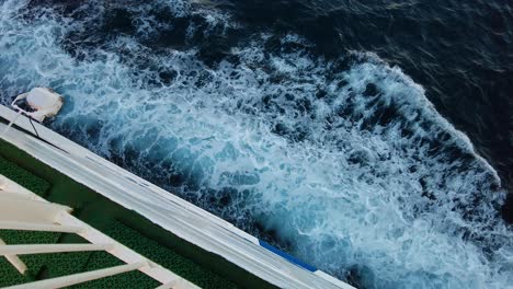 sea waves created by the moving ferry boat on the adriatic sea in croatia