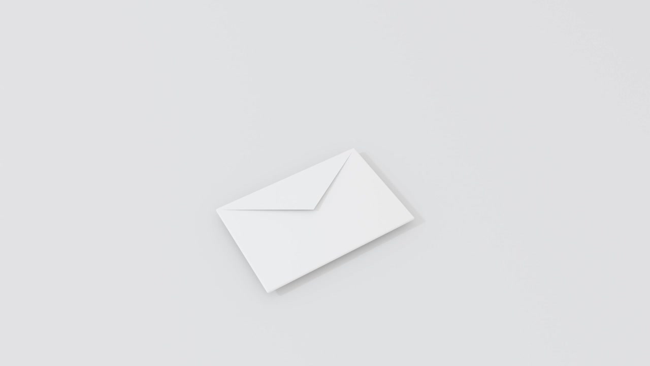 animación de renderizado 3d del sobre con cambio de color. imágenes de bucle 4k.