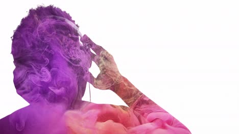 música chill lista de reproducción relajante auriculares de hombre de neón