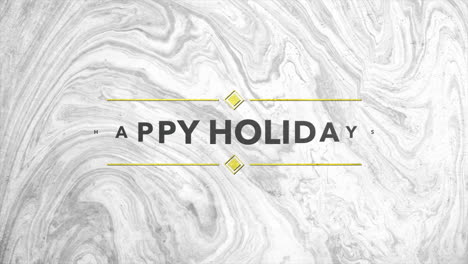 stylish happy holidays text over marble surface with gradient background