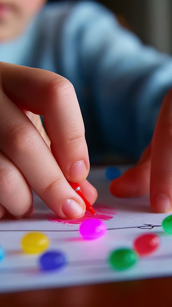 Engaging Hands-On Activity with Colorful Beads: A Creative Exploration of Art and Playfulness in a Child's Interactive Learning Experience
