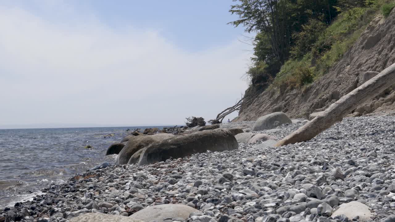 Chalk Cliffs on Ruegen Rügen in Germany, Mecklemburg Vorpommern on a beautiful sunny day. Vacation in Europe.