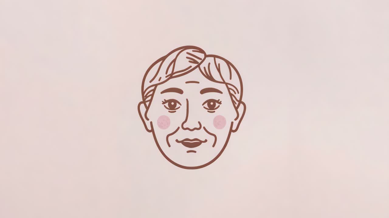 Illustration of an Elderly Woman's Face