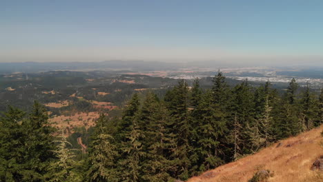 aerial view of the top of a scenic nature hike