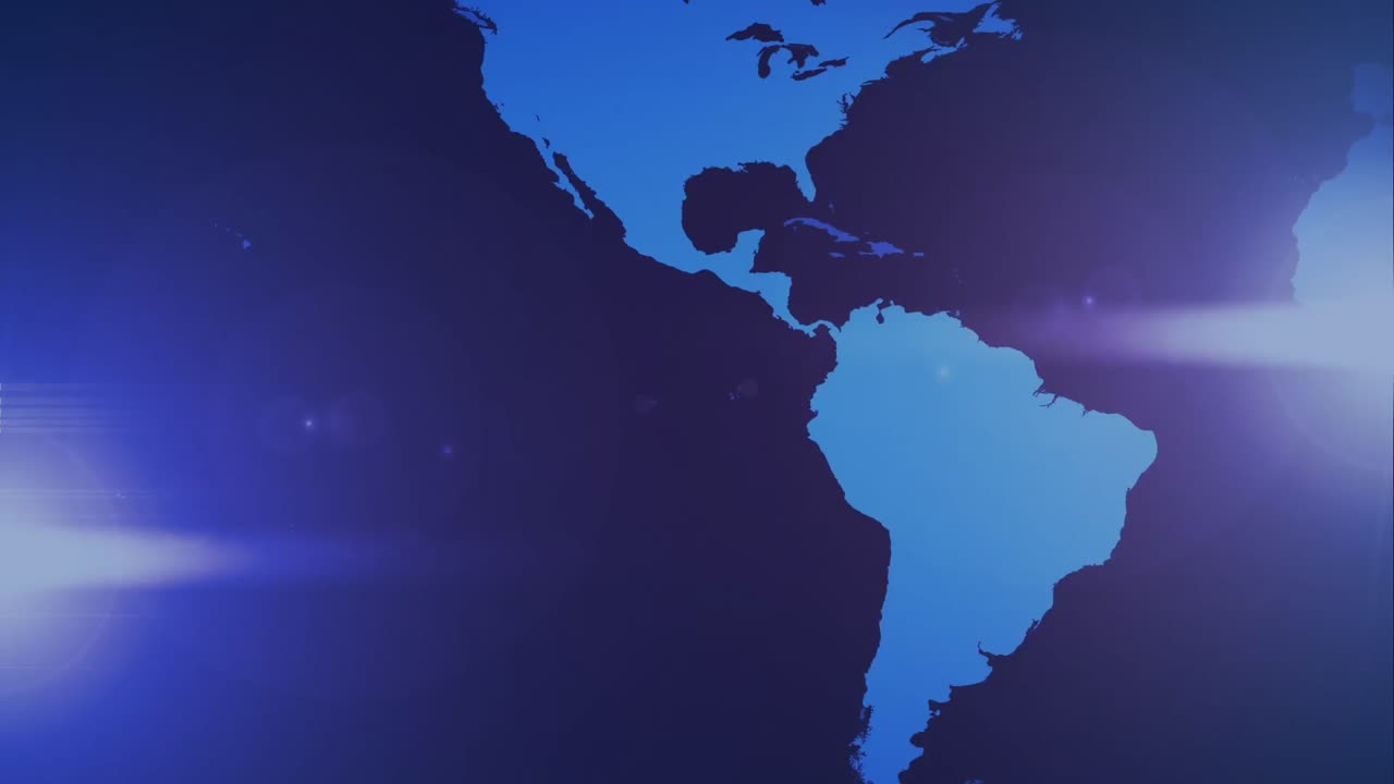 Luz branca súbita explodindo e confetes dourados desvanecendo-se flutuando sobre mapa em destaque revelando terras do mundo