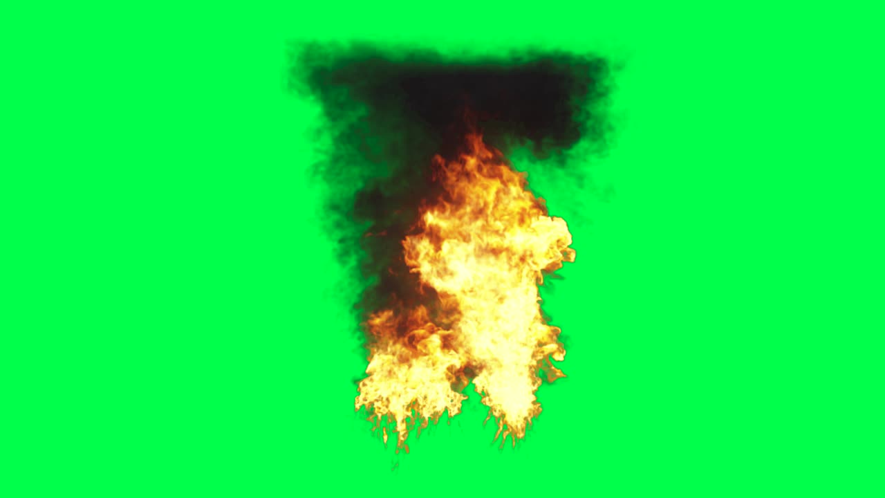 efecto de fuego y humo en pantalla verde