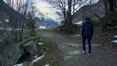 Winter Hiking Trail in the Mountains