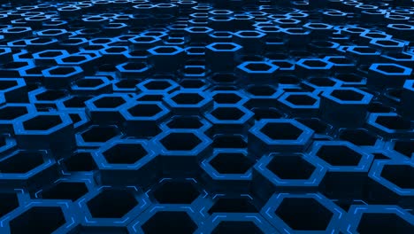 blue 4k futuristic looped hexagon background