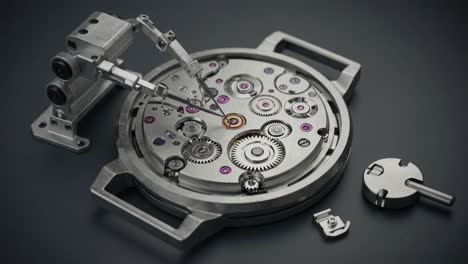 intricate mechanisms: a close-up examination of a clockwork movement showcasing precision engineering and artistic craftsmanship in timekeeping technology