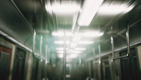 subway car in usa empty because of the coronavirus covid-19 epidemic