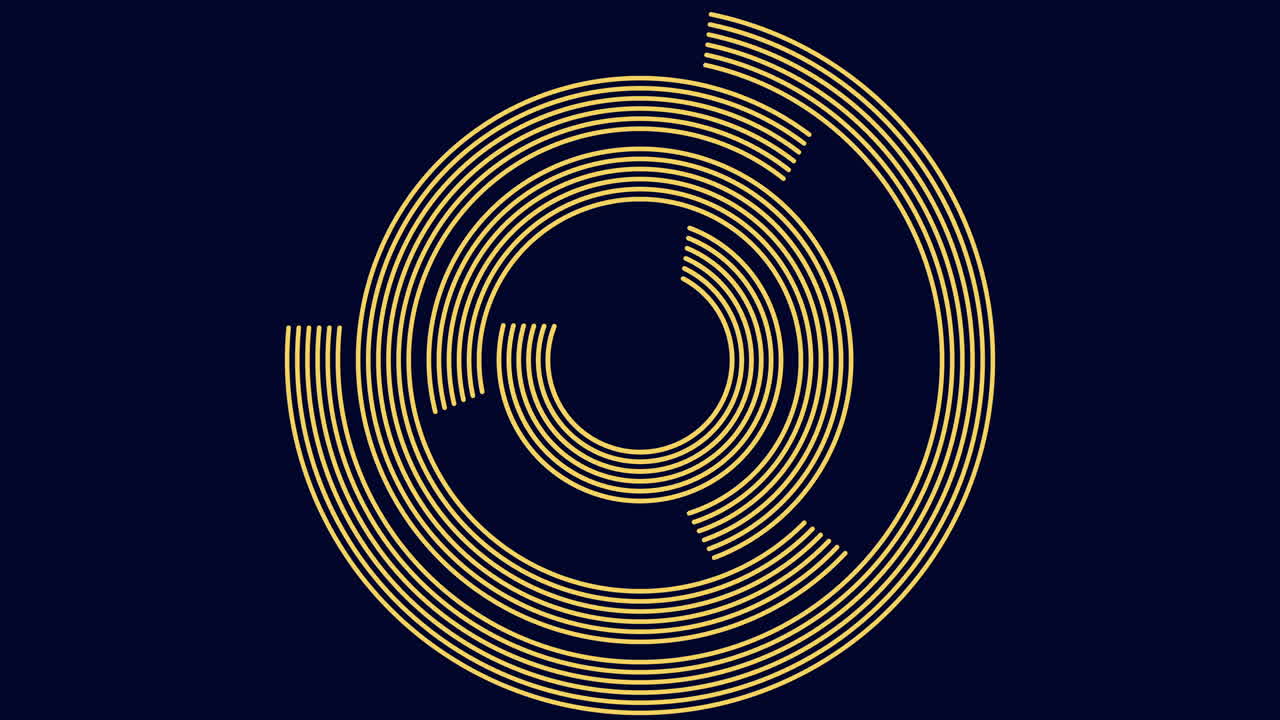 diseño circular en espiral de oro intrincado en fondo azul oscuro