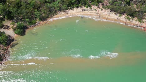 Drone-flight-of-North-Queensland-tropical-coast-near-Toomulla,-North-Queensland-Australia