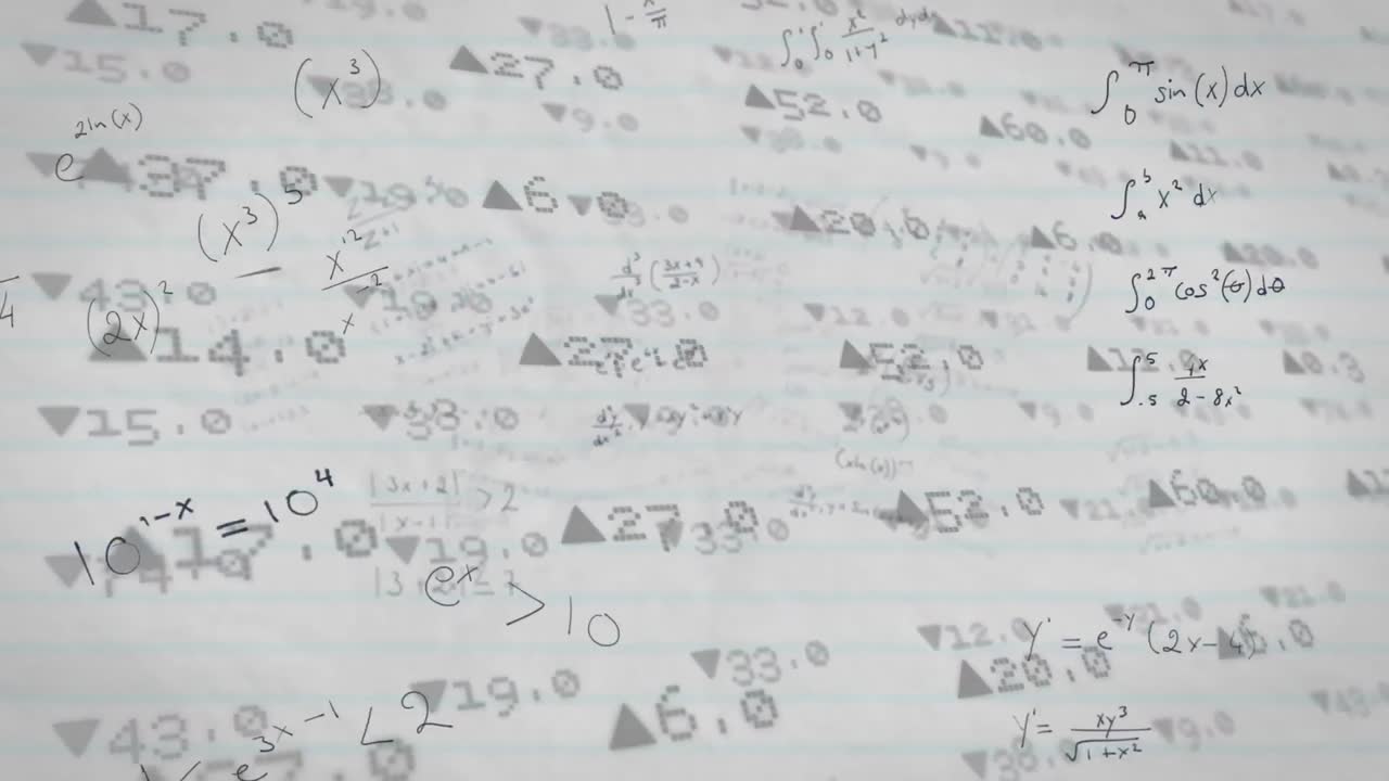 ecuaciones matemáticas que se mueven contra el procesamiento de datos financieros