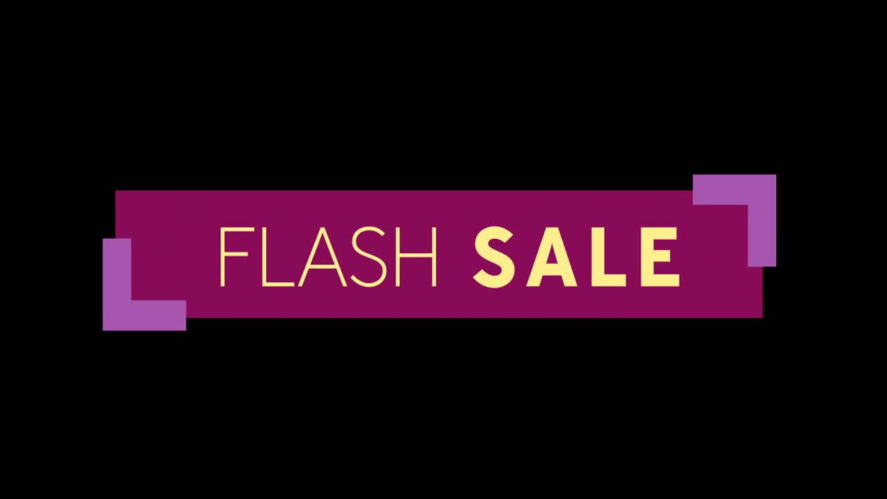 cinta púrpura con texto de venta flash contra la pantalla verde
