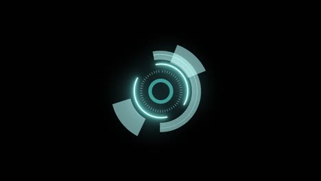 hud circle hologram user interface technology on isolated black background. concept for future business, technology, internet and network