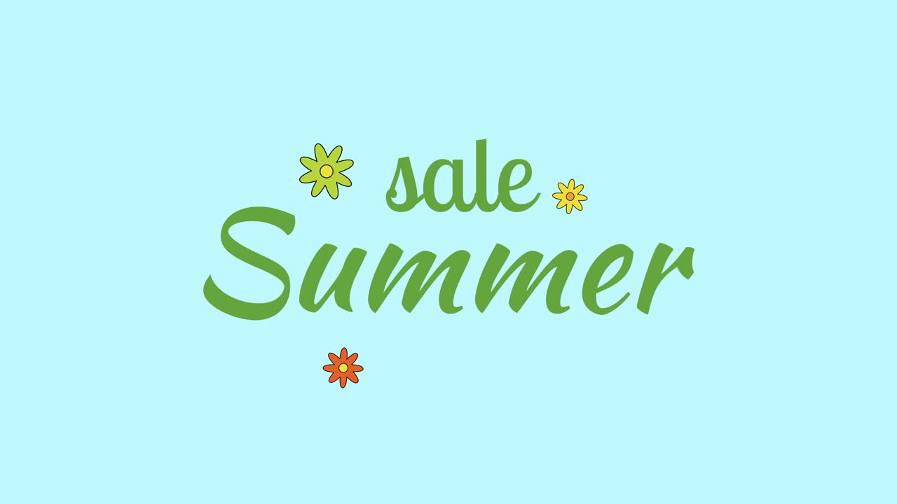 블루 그라데이션에 파리 꽃과 여름 세일