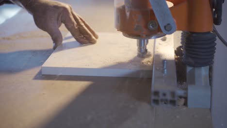 wood drilling knives in the carpentry workshop.