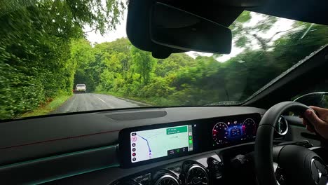 coche conduciendo en una carretera panorámica