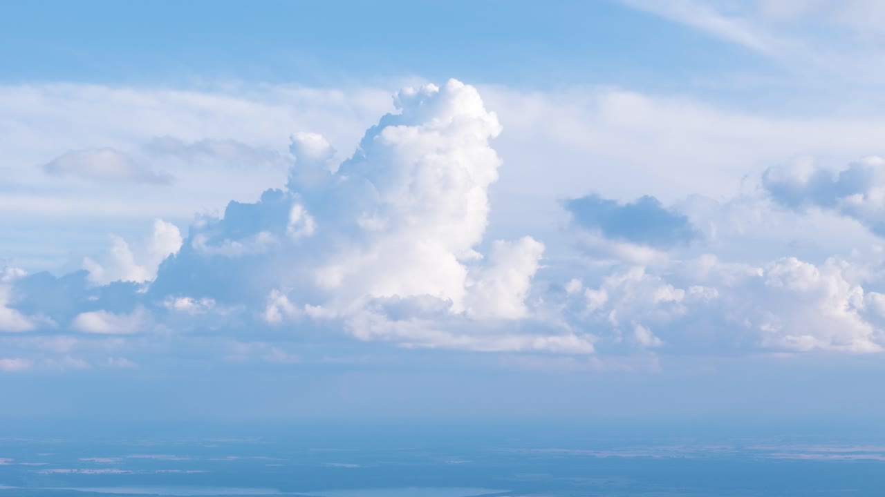 Beautiful clouds above Lithuania, aerial drone view