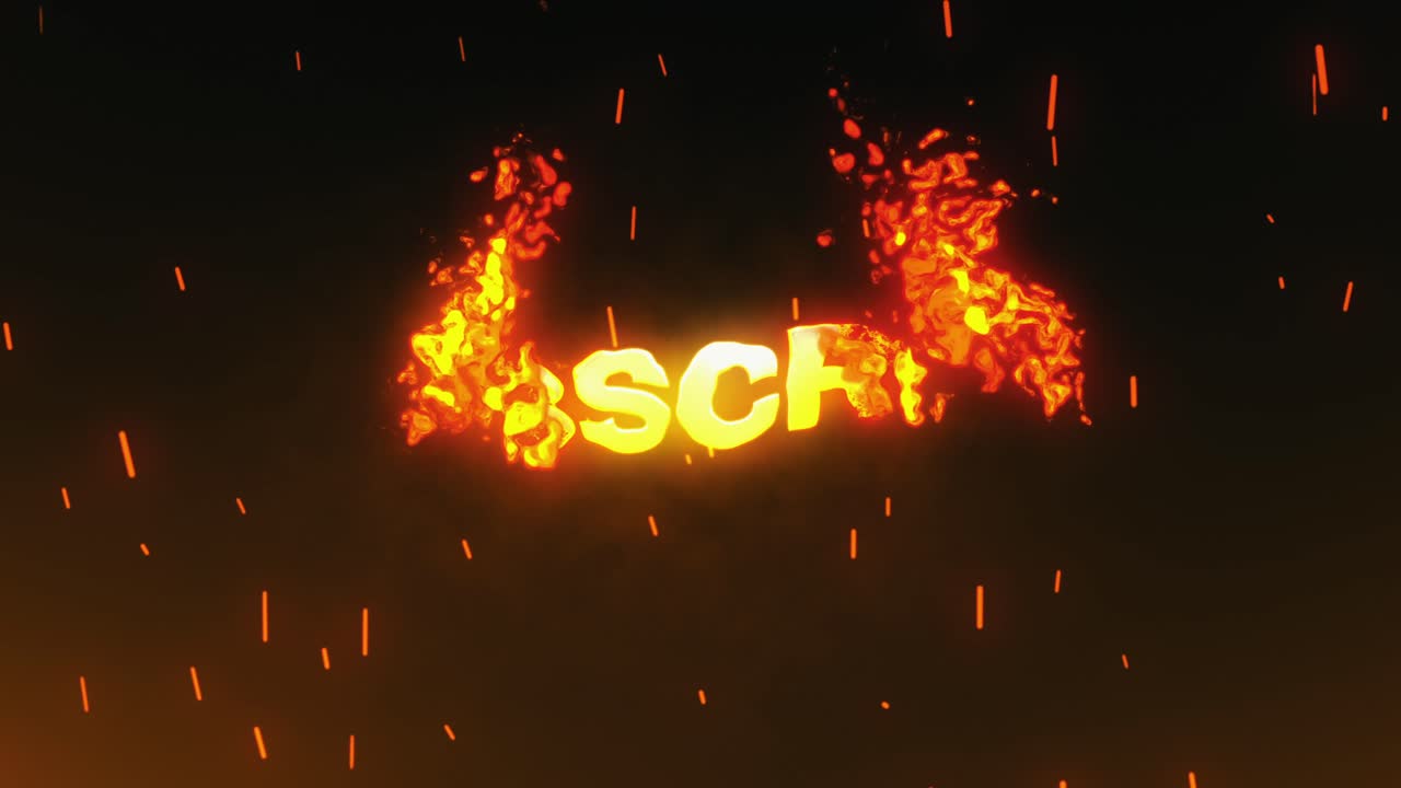 Fiery Subscribe Text Animation with Glowing Sparks